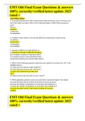 EMT Old Final Exam Questions & answers 100&percnt; correctly&sol;verified latest update 2023 rated &plus; 