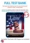 Test Bank For Introduction to Law 6th Edition by Joanne B. Hames, Yvonne Ekern 9780134868240 Chapter 1-18 Complete Guide.