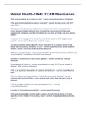 Mental Health-FINAL EXAM Rasmussen 2023 with 100&percnt; correct questions and answers