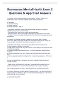 Rasmussen: Mental Health Exam 2 Questions & Approved Answers Latest 2023/2024