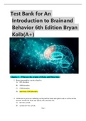 Test Bank for An Introduction to Brain and Behavior 6th Edition 2022&sol;2023