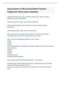 Assessment of Musculoskeletal System&colon; Subjective Data Latest Updates
