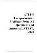 ATI PN Comprehensive Predictor Form A | Questions and Answers| LATEST,  2023