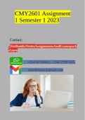 CMY2601 Assignment 1 Semester 1 2023