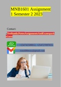 MNB1601 Assignment 1 Semester 2 2022