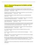 Quiz 2 - Classroom Management for Middle and High School Teachers