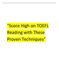 Score High on TOEFL Reading with These Proven Techniques.