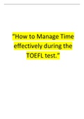 How to Manage Time effectively during the TOEFL test