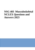 NSG 403 Musculoskeletal NCLEX Questions and Answers 2023