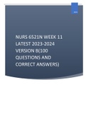 NURS 6521N WEEK 11 LATEST 2023-2024 VERSION B(100 QUESTIONS AND CORRECT ANSWERS)