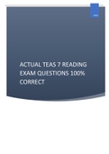 ACTUAL TEAS 7 READING EXAM QUESTIONS 100&percnt; CORRECT