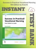 (Complete Info) Test Bank for Success in Practical Vocational Nursing 9th Edition by Knecht-All Chapters 2023(latest)