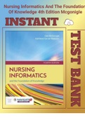 (Fully Covered Q- bank)Test Bank for Nursing Informatics And The Foundation Of Knowledge 4th Edition Mcgonigle- NR599 Q bank Latest Guide 2023