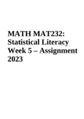 MAT 232 Statistical Literacy Week 5 Assignment 2023
