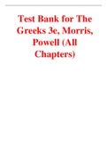 The Greeks, 3e Morris, Powell (Test Bank)