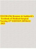 TESTBANK Brunner & Suddarth's Textbook of Medical-Surgical Nursing 15th EDITION HINKLE 2023