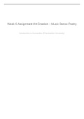 HUMN 303N Week 5 Assignment Art Creation – Music/Dance/Poetry