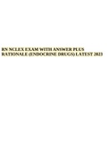 RN NCLEX EXAM WITH ANSWER PLUS RATIONALE (ENDOCRINE DRUGS) LATEST 2023.