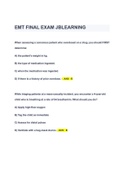 EMT FISDAP   FINAL EXAM JBLEARNING QUESTIONS & ANSWERS ( A+ GRADED 100%N VERIFIED) 2023