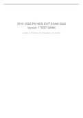 2019 -2022 PN HESI EXIT EXAM 2022 Version 1 160 Question and Answers TEST BANK!Rated A+ Answers