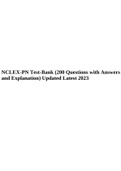 NCLEX-PN Test-Bank &lpar;200 Questions with Answers and Explanation&rpar; Updated Latest 2023&period;