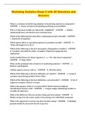 Marketing Analytics Exam 2 with All Questions and Answers