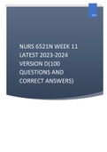 NURS 6521N WEEK 11 LATEST 2023-2024 VERSION D(100 QUESTIONS AND CORRECT ANSWERS)