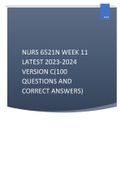 NURS 6521N WEEK 11 LATEST 2023-2024 VERSION C&lpar;100 QUESTIONS AND CORRECT ANSWERS&rpar;
