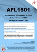 AFL1501 Assignment 1 Semester 1 2023 (213927)
