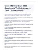 Chem 120 Final Exam 2023 Questions & Verified Answers – 100% Correct Solution- Chamberlain College of Nursing
