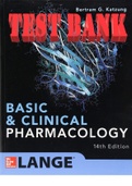 TEST BANK for Basic & Clinical Pharmacology 14th Edition by Bertram Katzung.. All Chapters 1-66. 