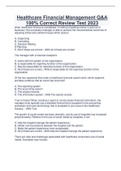 Healthcare Financial Management Q&A 100&percnt; Correct Review Test 2023