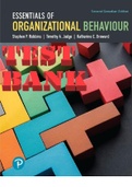 TEST BANK for Essentials of Organizational Behaviour, 2nd Canadian Edition by Stephen Robbins, Timothy  Judge & Katherine Breward. ISBN 9780135392751 (All Chapters 1-17) 