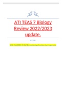 ATI TEAS 7 Biology Review 2022/2023 update.