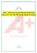 2022 - 2023 Hesi Psych Mental Health Exit Exam &lpar;V1&comma; V2&comma; V3&rpar; &lpar;TB&rpar; Study Guide w&sol; Brand
