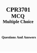 CPR3701 MCQ Multiple Choice Questions And Answers 2023