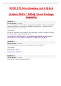 BIOD 171 / BIOD171 Microbiology Lab 1 Exam (Latest 2023 / 2024) Q & A Portage Learning
