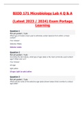BIOD 171 / BIOD171 Microbiology Lab 4 Exam (Latest 2023 / 2024) Q & A Portage Learning