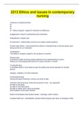 2213 Ethics and issues in contemporary nursing