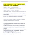 ANSI / ASIS PAP.1-2012 Physical Asset Protection ASIS APP Exam | 100% Correct