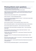 Photosynthesis exam 2023 with verified questions and answers