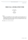 Free Fall and Reaction Time Laboratory Experiment