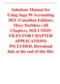 Using Sage 50 Accounting 2021, 1e (Canadian Edition), By Mary Purbhoo (Solutions Manual)