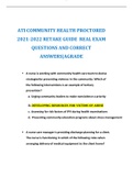 ATI COMMUNITY HEALTH PROCTORED 2021-2022 RETAKE GUIDE  REAL EXAM QUESTIONS AND CORRECT ANSWERS|AGRADE