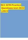 NCC EFM Practice Questions test 2022 2023