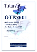 OTE2601 Assignment 1 2023 (543387)