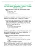 NR 503 Epidemiology Final Exam Version 2 Latest 2023: Population Health, Epidemiology & Statistical Principles: 100% Correct Q & A