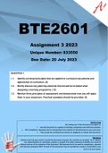 BTE2601 Assignment 3 (COMPLETE ANSWERS) 2023 (833550)