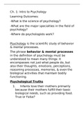 Class notes Fundamentals Of Psychology 101.34 (Psy101_44)  Essentials of Understanding Psychology, ISBN: 9781260575453