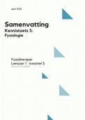 Samenvatting kennistoets 3: Fysiologie (leerjaar 1, kwartiel 3)